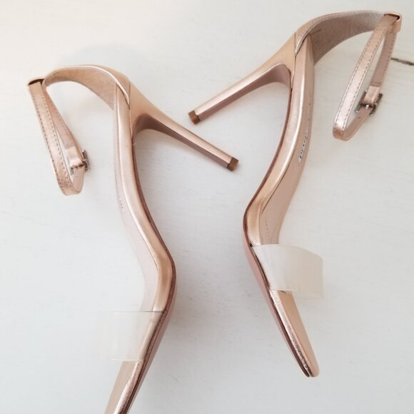 Charles David Cristal Strappy High Heels Rose Gold Metallic Women's Size 7.5 - Picture 11 of 15